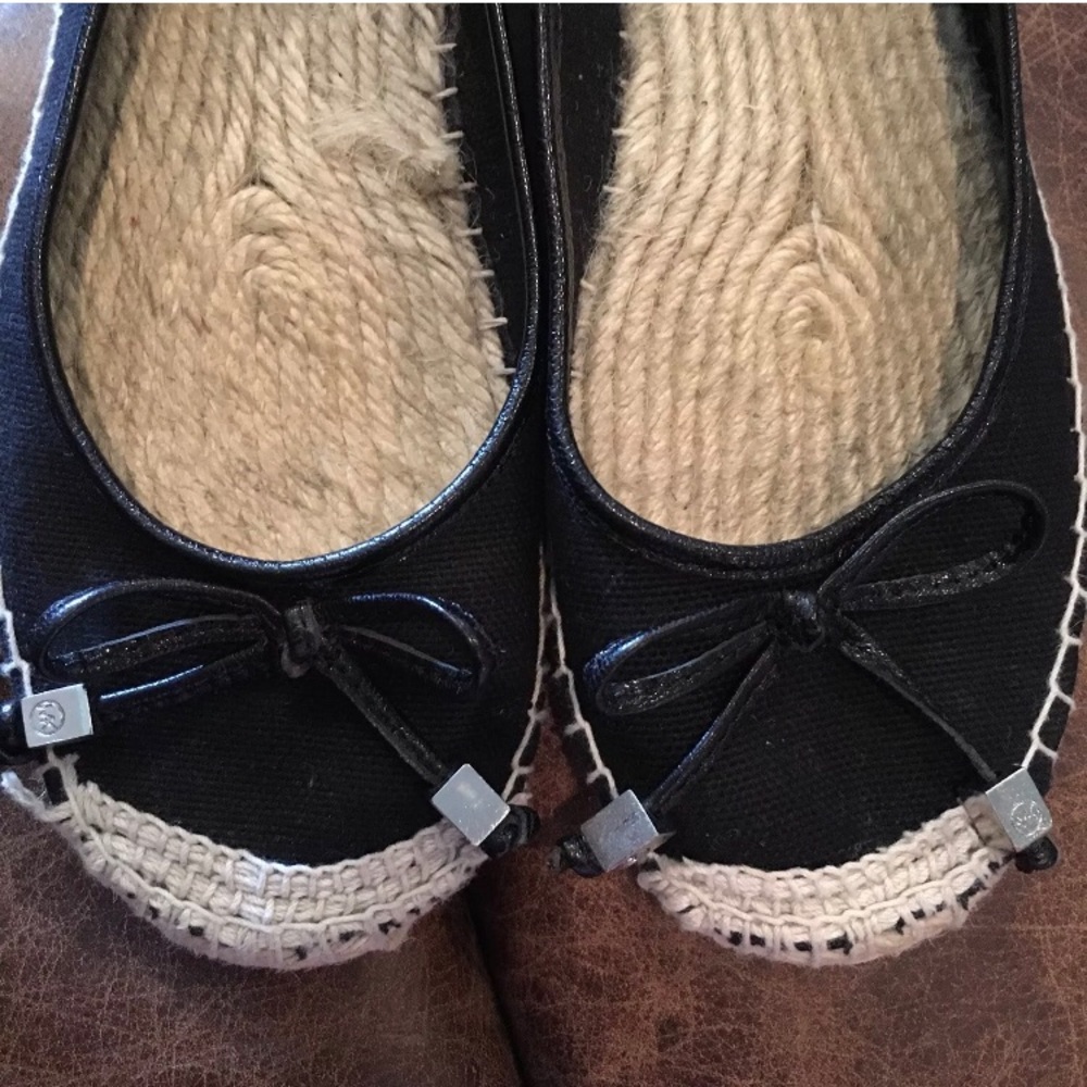 Michael Kors Meg Canvas Espadrille Black flats 7.5